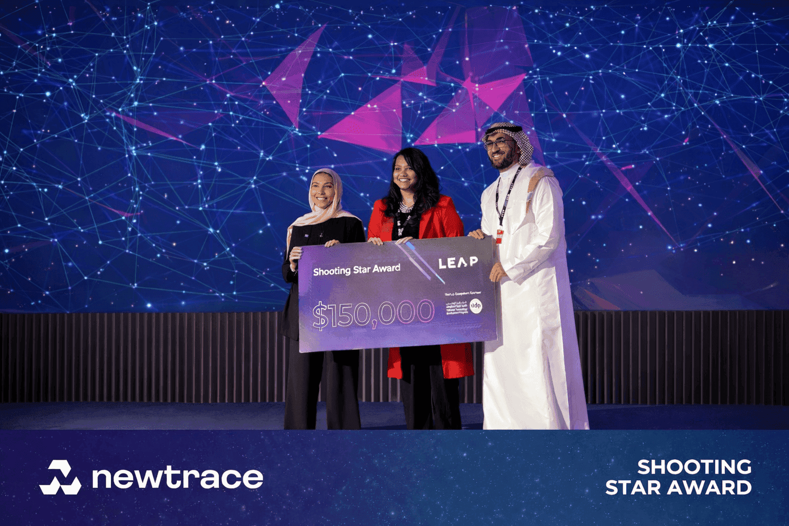 Newtrace receiving LEAP clean-tech innovation award